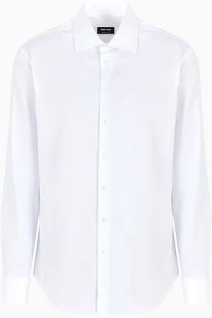 Giorgio Armani Jersey de cuello chimenea en algod??n y cachemir de canal?? Neve