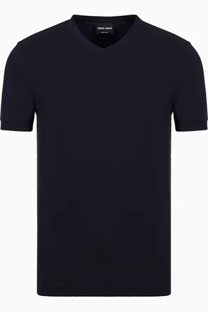 Giorgio Armani Camiseta Icon de punto de viscosa el??stica con cuello de pico