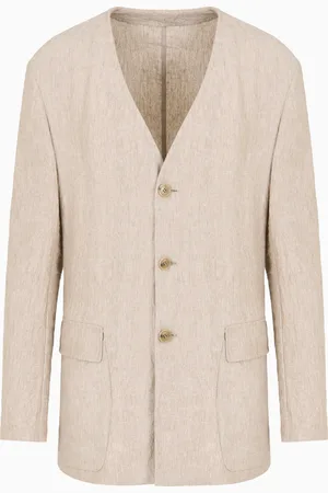 Giorgio Armani Chaqueta de abotonadura sencilla en tela de puro lino