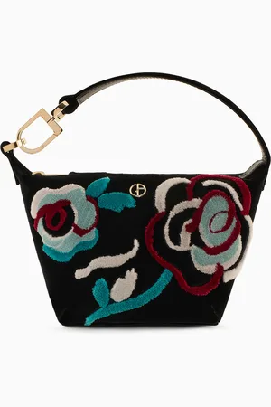 Giorgio Armani Bolso hobo la Prima Soft tama??o mini de terciopelo bordado