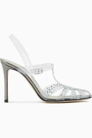 Giorgio Armani Sandalia de tac??n en PVC con strass
