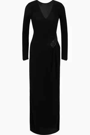 Giorgio Armani Vestido largo de punto plisado