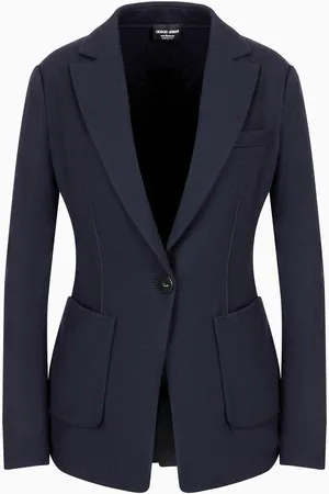 Giorgio Armani Chaqueta de abotonadura sencilla en punto de cachemir puro