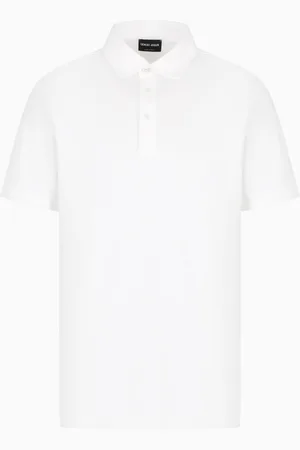 Giorgio Armani Polo de interlock de algod??n puro con logotipo bordado
