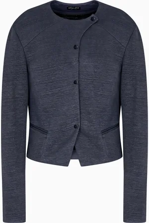 Giorgio Armani Chaqueta corta en punto de viscosa y lino