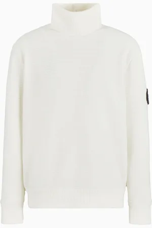 Giorgio Armani Sudadera tipo c??rdigan 3/4 en algod??n y cachemir de canal?? Neve