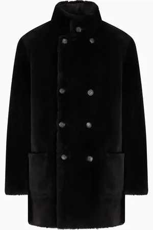 Giorgio Armani Abrigo de abotonadura doble reversible de piel de carnero