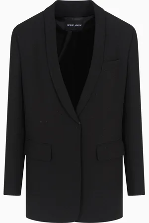 Giorgio Armani Chaqueta de abotonadura sencilla de cady de seda efecto purpurina
