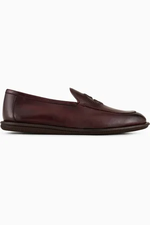 Giorgio Armani Mocasines de napa vintage con logotipo bordado