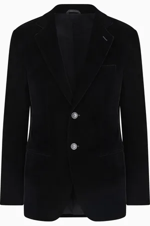 Giorgio Armani Chaqueta Icon de abotonadura simple de l??nea George en terciopelo el??stico