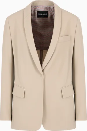 Giorgio Armani Chaqueta de abotonadura sencilla de grain de poudre de lana el??stica