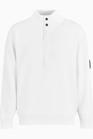 Giorgio Armani Jersey con cuello alto de lana virgen y cachemir bicolor Neve
