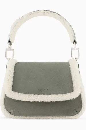 Giorgio Armani La Prima Soft peque??a en ante y piel de oveja Neve