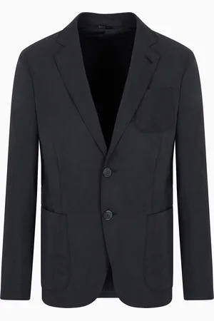 Giorgio Armani Chaqueta de abotonadura sencilla l??nea Upton en sarga de mezcla de seda