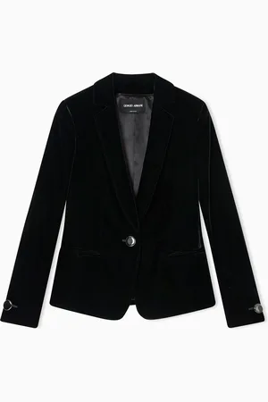 Giorgio Armani Chaqueta de abotonadura sencilla de terciopelo el??stico