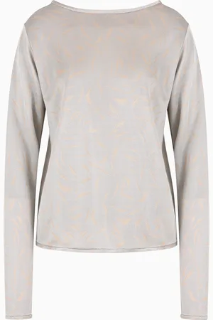 Giorgio Armani Jersey de cuello redondo de punto de viscosa con elaboraci??n en tejido jacquard bicolor
