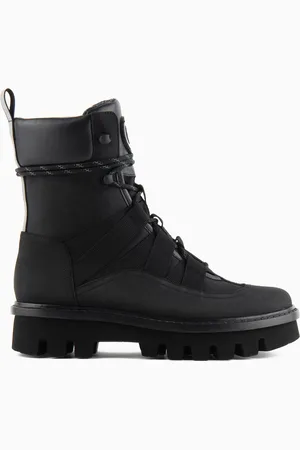 Giorgio Armani Bot??n bajo con cordones de nobuk, tejido t??cnico y napa Neve