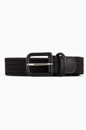 Giorgio Armani Cintur??n de cinta trenzada y piel