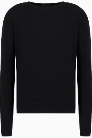Giorgio Armani Jersey de lana virgen con cuello redondo y motivo chevr??n