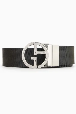 Giorgio Armani Cintur??n de piel estampada con logotipo