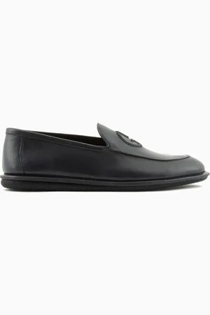 Giorgio Armani Mocasines de napa vintage con logotipo bordado