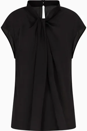 Giorgio Armani Blusa de georgette doble de seda lavada