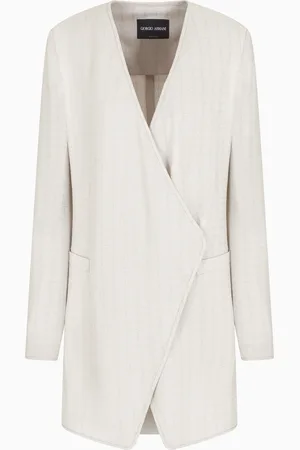 Giorgio Armani Chaqueta de abotonadura sencilla larga en crep?? de viscosa texturizada