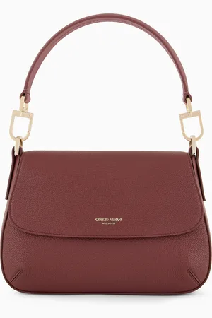 Giorgio Armani Bolso la Prima Soft tama??o peque??o de cuero plena flor ASV