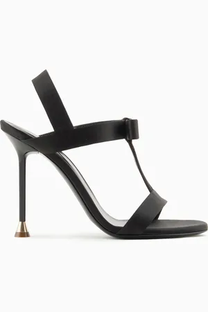 Giorgio Armani Sandalia con tira en T y lazo en piel cepillada