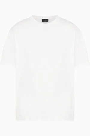 Giorgio Armani Camiseta de cuello redondo en interlock de algod??n y cachemir