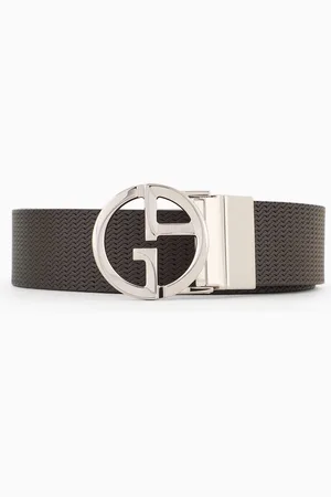 Giorgio Armani Cintur??n de piel estampada con logotipo