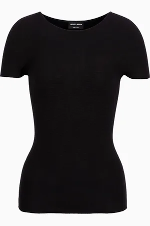 Giorgio Armani Jersey de manga corta de punto eslab??n de viscosa