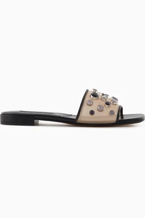 Giorgio Armani Sandalia plana de malla y strass engastado x 10 Corso Como