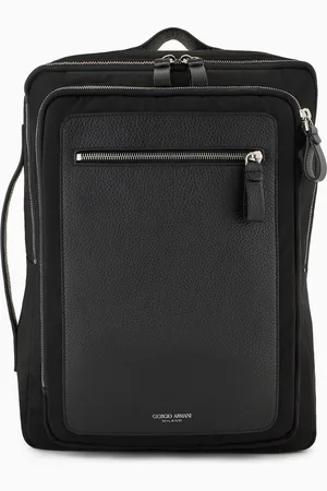 Giorgio Armani Mochila de nailon y cuero plena flor ASV