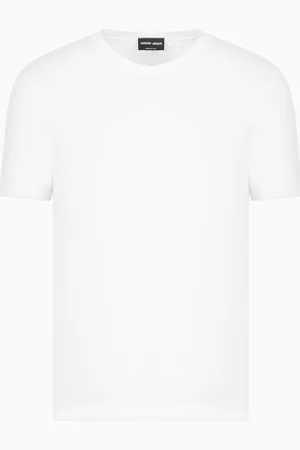 Giorgio Armani Camiseta Icon de punto de viscosa el??stica con cuello de pico