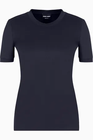 Giorgio Armani Jersey de cuello redondo y manga corta de cachemir puro