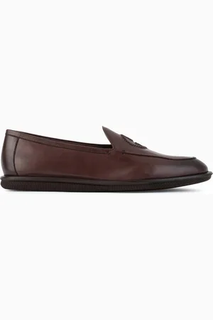 Giorgio Armani Mocasines de napa vintage con logotipo bordado