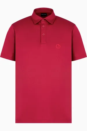 Giorgio Armani Polo de interlock de algod??n puro con logotipo bordado