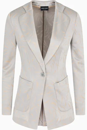 Giorgio Armani Chaqueta de abotonadura sencilla de punto de viscosa con elaboraci??n en tejido jacquard bicolor