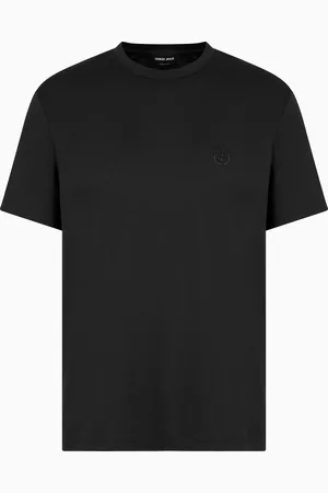 Giorgio Armani Camiseta de interlock de algod??n con logotipo bordado