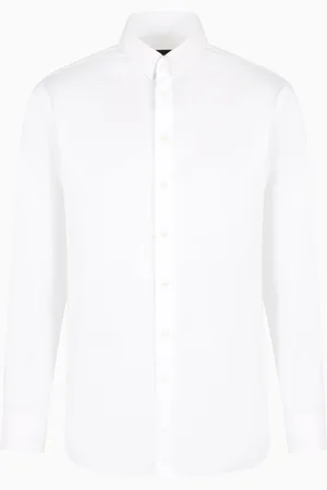 Giorgio Armani Camisa de sarga de algod??n lujoso