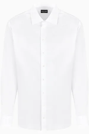 Giorgio Armani Camisa regular fit en sarga de algod??n de m??xima calidad