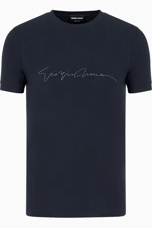 Giorgio Armani Camiseta de viscosa el??stica con logotipo de la firma