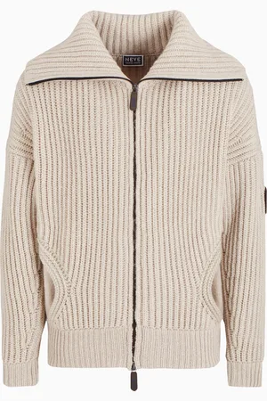 Giorgio Armani Jersey de cachemir acanalado con cremallera Neve