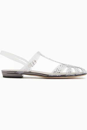 Giorgio Armani Bailarinas destalonadas en PVC y strass