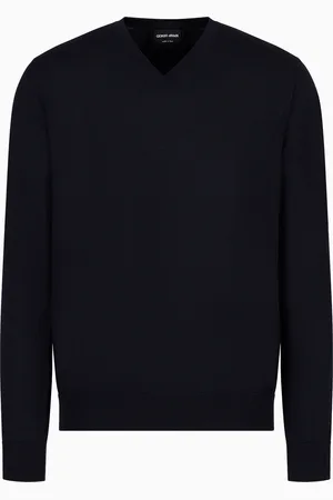 Giorgio Armani Jersey de pura lana virgen con cuello redondo