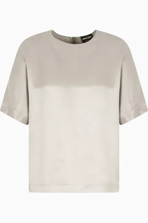 Giorgio Armani Blusa de cuello redondo de viscosa y cupro