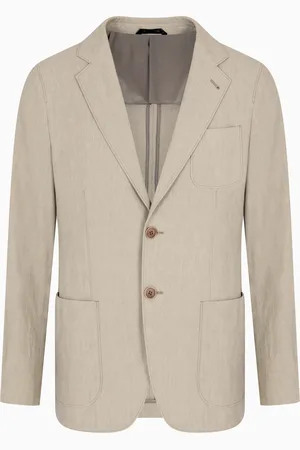 Giorgio Armani Chaqueta de la l??nea Upton de abotonadura sencilla en tela de lino