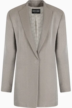 Giorgio Armani Chaqueta de abotonadura sencilla larga de tejido jacquard de viscosa y cupro