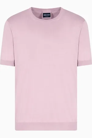 Giorgio Armani Jersey de seda y algod??n con cuello redondo y manga corta
